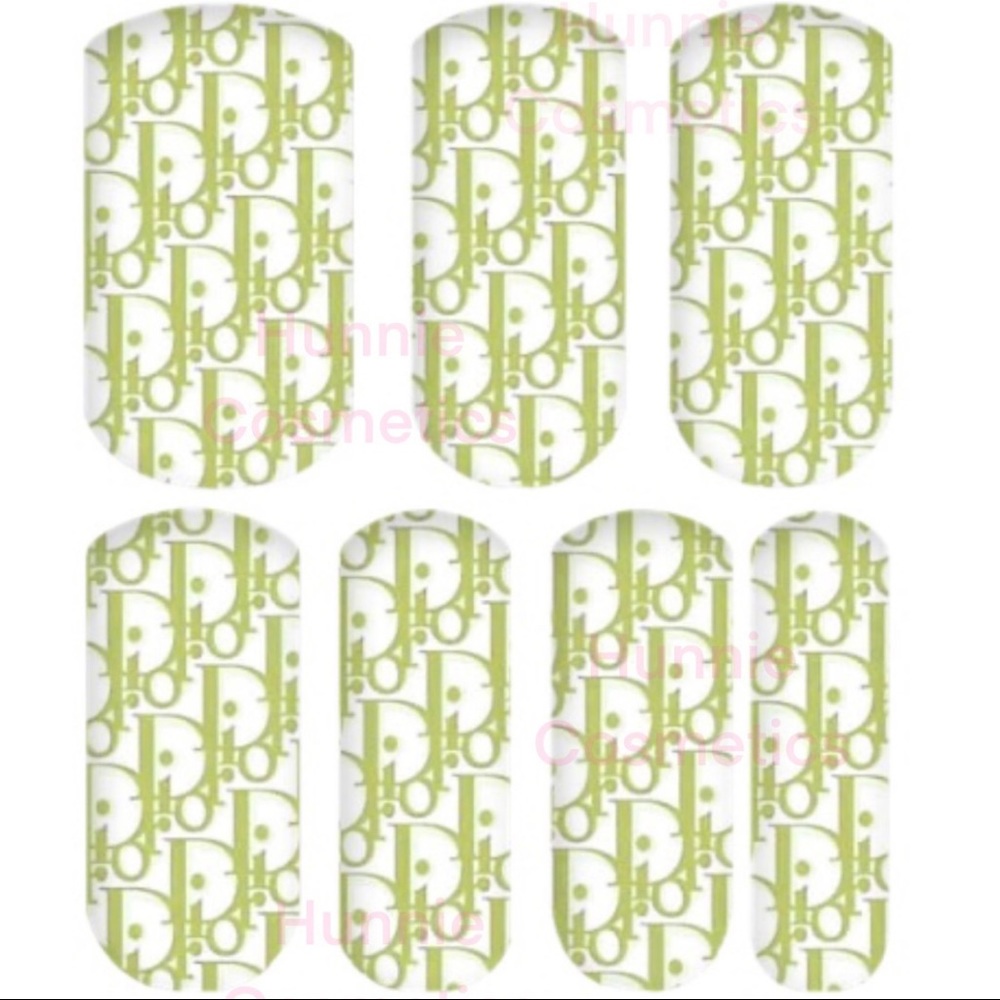 Green dior nail decals